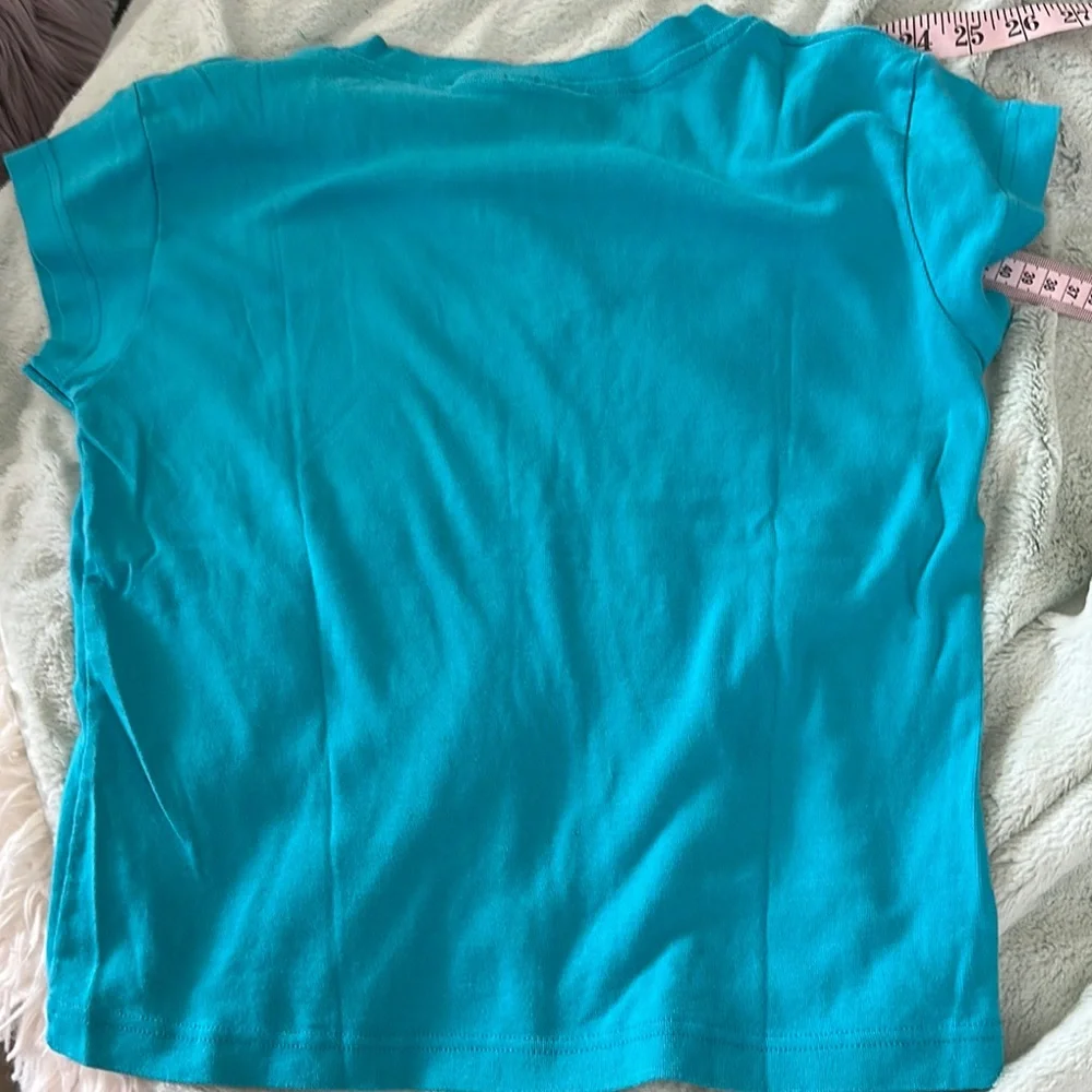 Newport News Blue Cap Sleeve Top Size L - Picture 9 of 10